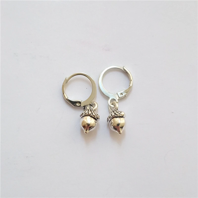 

Pine Cones Earrings, Nut Earrings, Plant Earrings, Cute Dangle Earrings, Leverback Earrings, Small Hoop Earrings