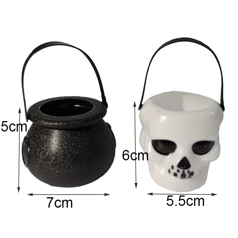 

5pcs Candy Bucket Witchs Cauldron Trick or Treat Halloween Party Favor Candy Holder for Children