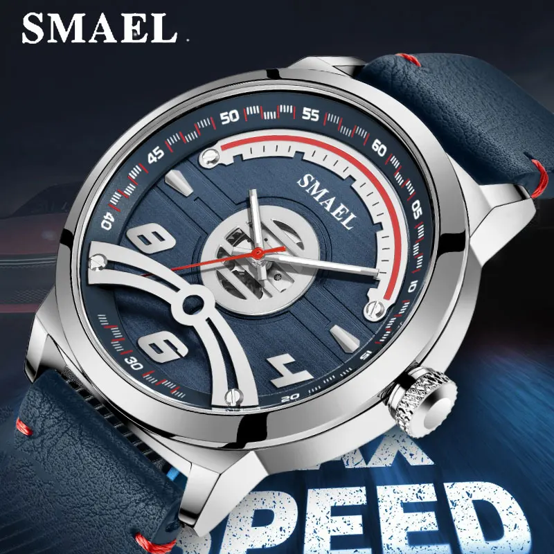 

SMAEL Blue Luxury Watches Quartz Watch Men Chronograph Sports Watches Military Male WristWatch Business Clock relogio masculino