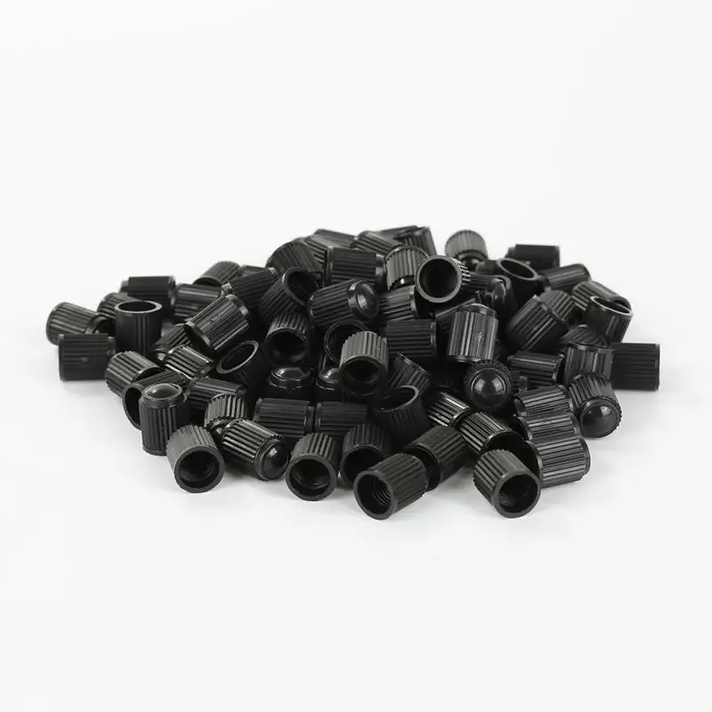100 шт. черные пластиковые колпачки для автомобильных колес шин клапанов от пыли |