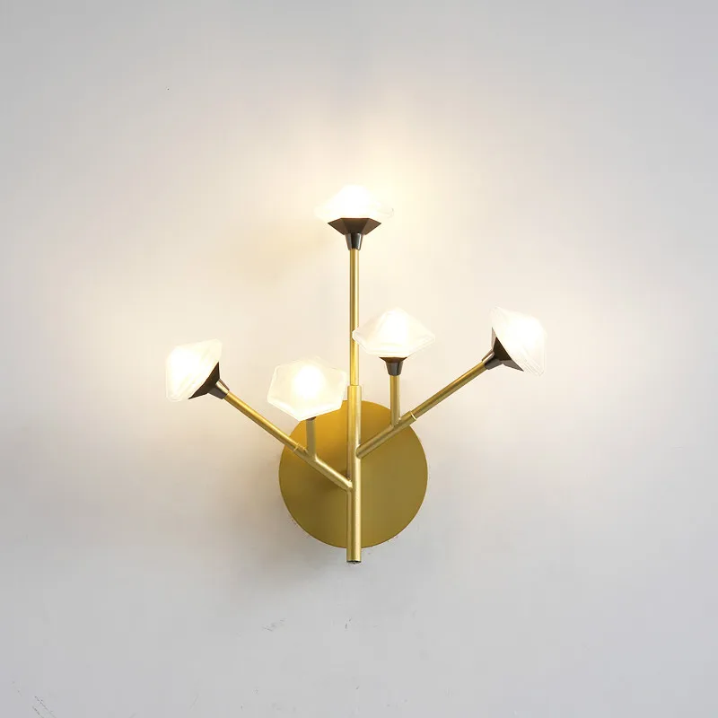 Nordic Wall Lamp Fixture Simple Bedroom Bedside Staircase Hallway Creative Wall Sconce Luxury Background Bathroom Led Wall Light