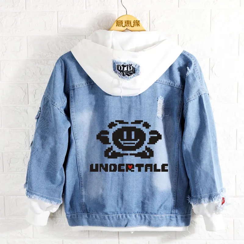 Новая весенняя толстовка с капюшоном Undertale джинсовая куртка рисунком аниме