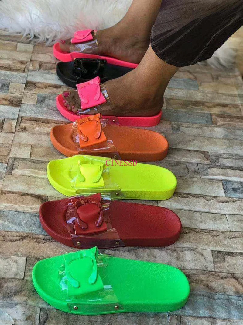 

Ins шлепанцы на плоской подошве змеиная кожа Новинка 2020 модные женские шлепанцы для улицы яркие легкие шлепанцы из ПВХ