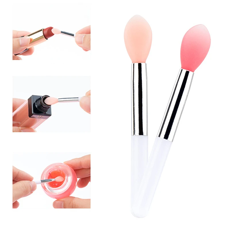 

3PCS Soft Silicone Brush Facial Lip Brush Mini Makeup Brush for Men Women