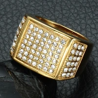 new trendy austrian rhinestone inlaid ring mens ring bohemian crystal inlaid metal ring accessories party jewelry
