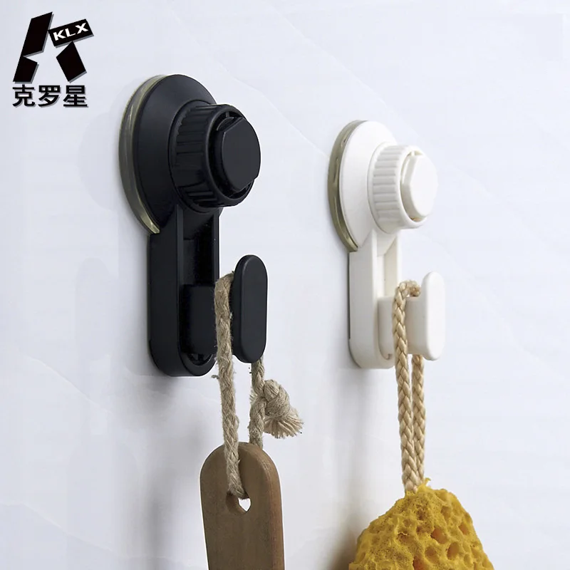 

KLX High Quality Colorful Vacuum Sucker Hook Punch-Free Bathroom Towel Shelf Kitchen Hanging Hooks Home Wall Storage Home Decora
