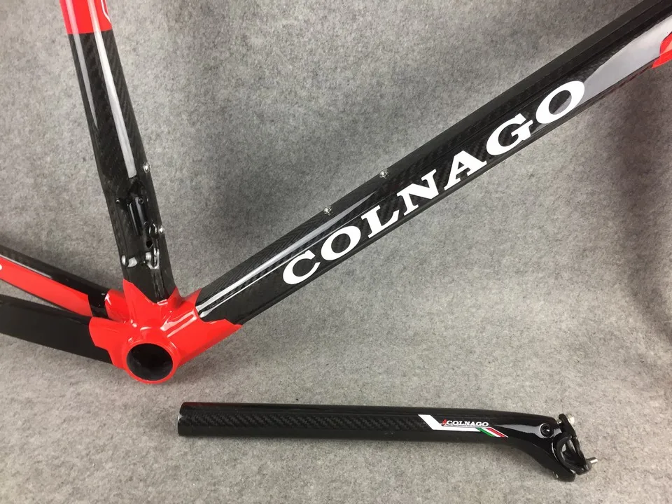 Красный Colnago C60 карбоновый Дорожный полный велосипед с R7000 Groupset углеродный саржевый рулевой руль красный COLNAGO