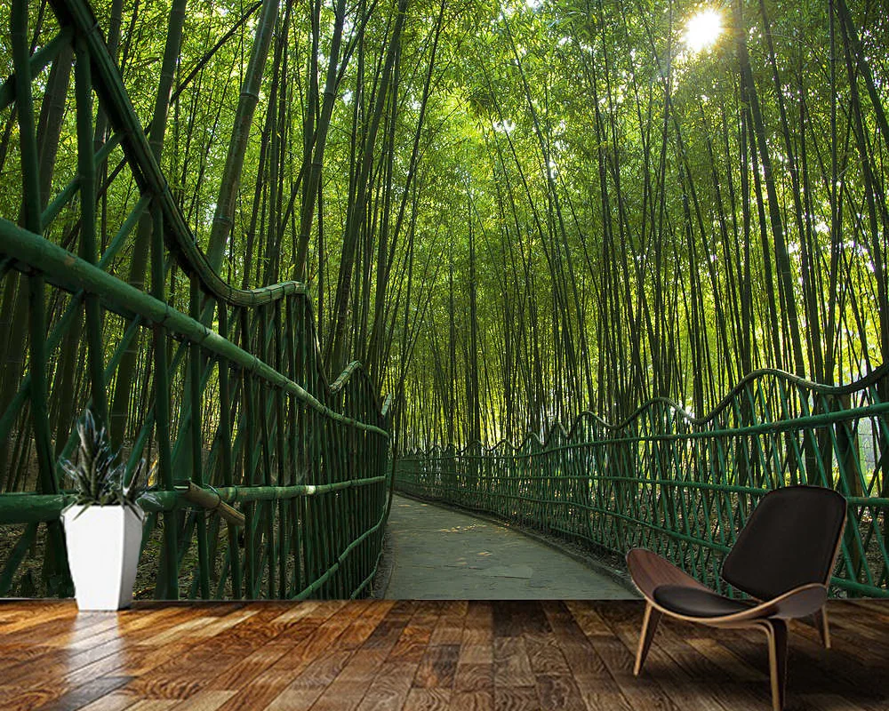 

Papel de parede bamboo forest natural landscape 3d wallpaper mural,living room bedroom wall papers home decor