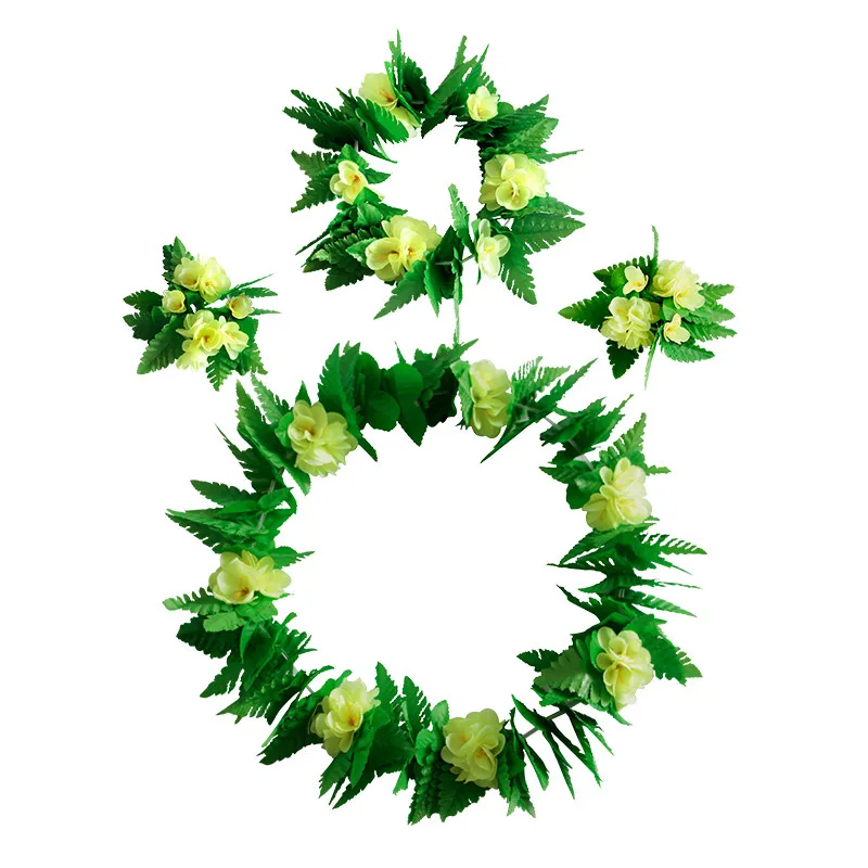 4 шт./компл. декоративные цветы Гавайские lei белые Свадебные украшения fleur artificielle