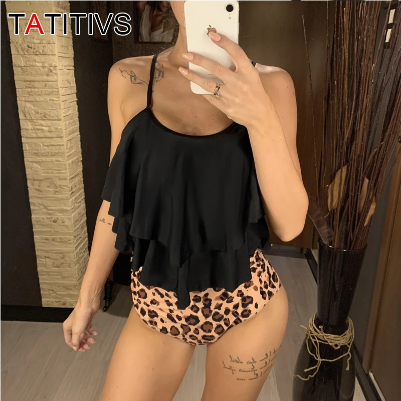 

Сексуальное женское бикини в виде листьев лотоса, купальник с леопардовым принтом, комплект бикини с высокой талией, бразильские пляжные бо...