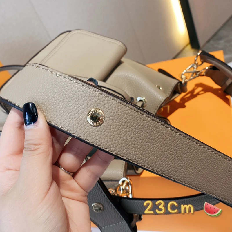 

With Logo Casual Handbag Drawstring One Shoulder Messenger Bag Small Fashion Simplicity Solid Color Bags for Women