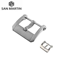 san martin watch band pin buckle titanium 20mm watchband strap clasp silver spray sand brushed watch accessories