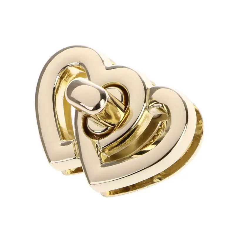 

Metal Heart Clasp Buckles Turn Lock Twist Locks For Handbag Bag Purse Craft DIY