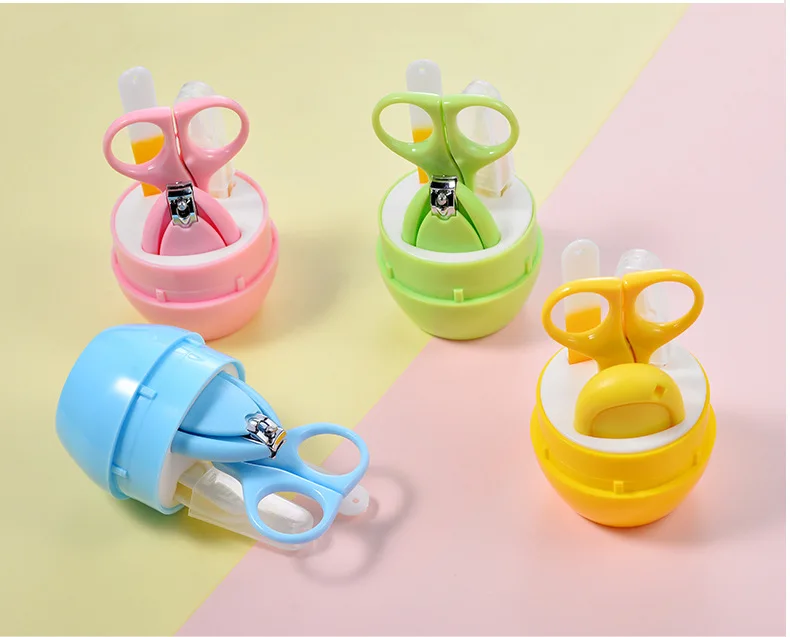 

4pcs/set Infant Baby Safety Nail Care Kit Nail Clippers Tweezer Nail File Set for Child Travel Toddler Finger Trimmer Scissors