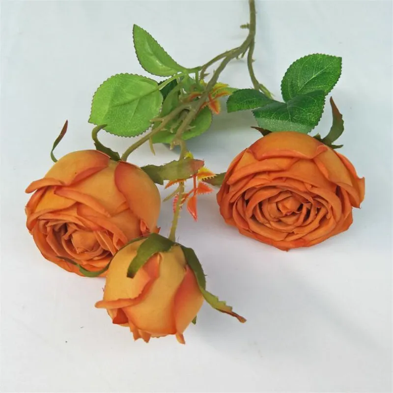 

Fake Single Stem Melaleuca Rose(3 heads/piece) 24.8" Length Simulation Round Roses for Wedding Home Decorative Artificial Flower