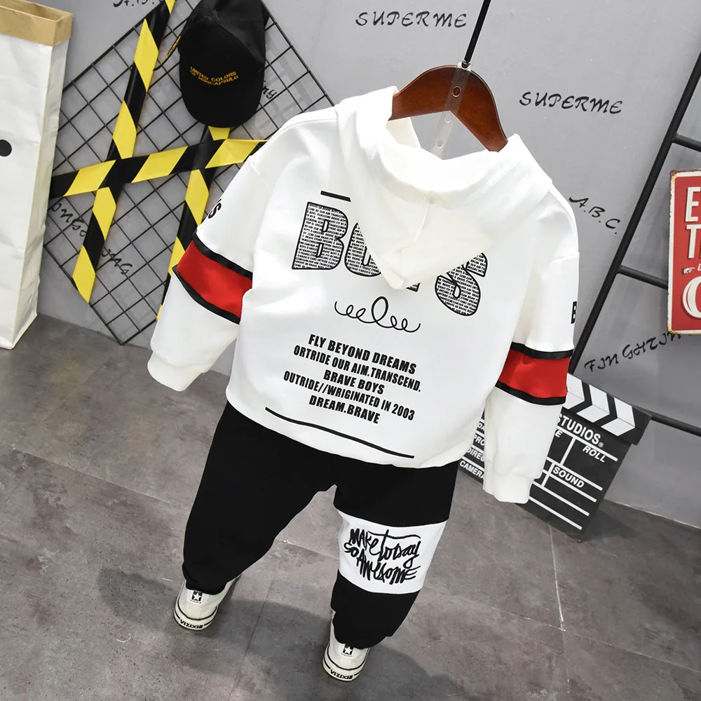 boys clothes baby denim jacket or Hooded sweater pants fashion outfit spring embroidery letter kids boy 2~7 yrs |