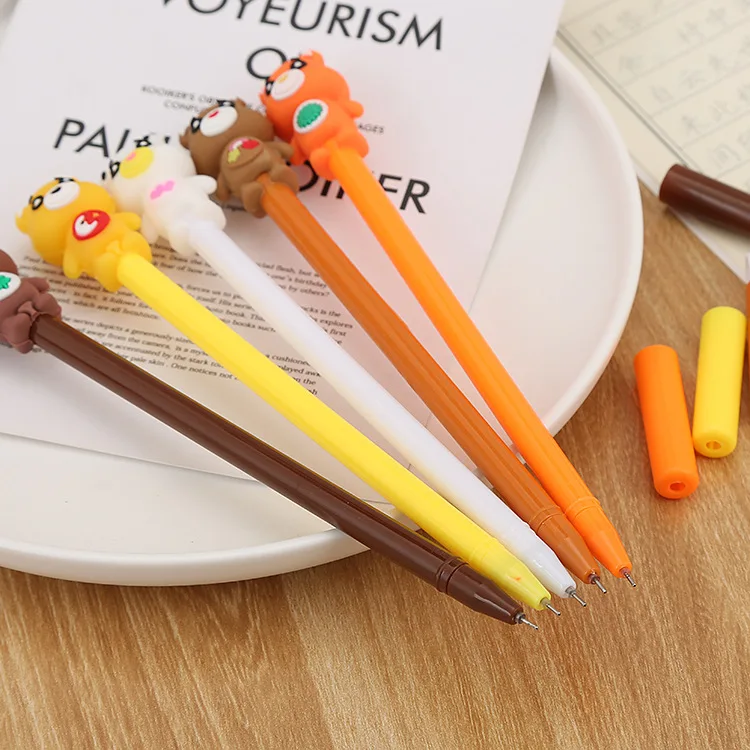 

20 PCs Cartoon Bear Gel Pen Creative Learning Stationery Paint Pen Cute Student Writing Office Signature Pen Wholesale