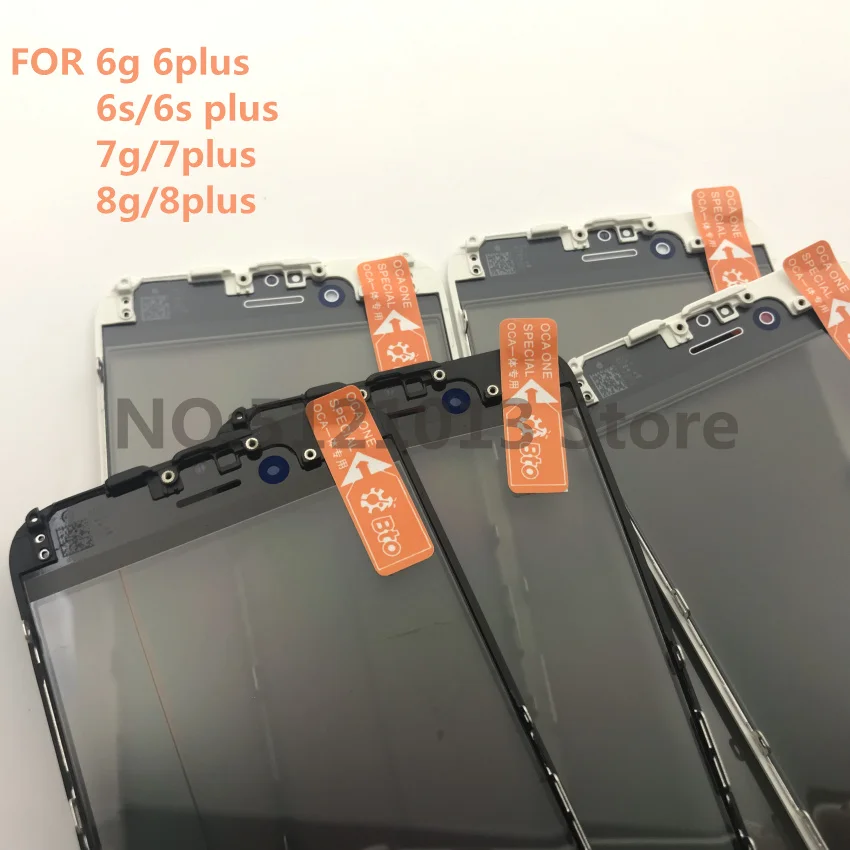 10 шт. 4 в 1 для iPhone 5/6 Plus/6 S Plus 7 Plus 8/8 Plus передний стеклянный сенсорный экран+ рама, изготовленная холодным прессованием ободок+ ОСА+ поляризатор