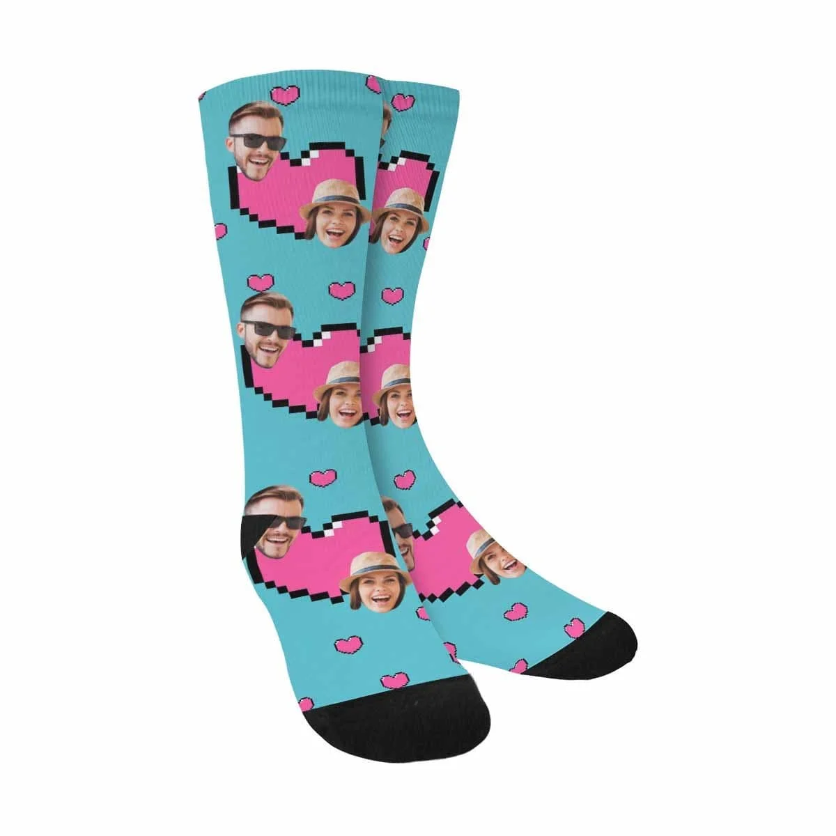 

Custom Face Big Love Heart Sublimated Crew Socks