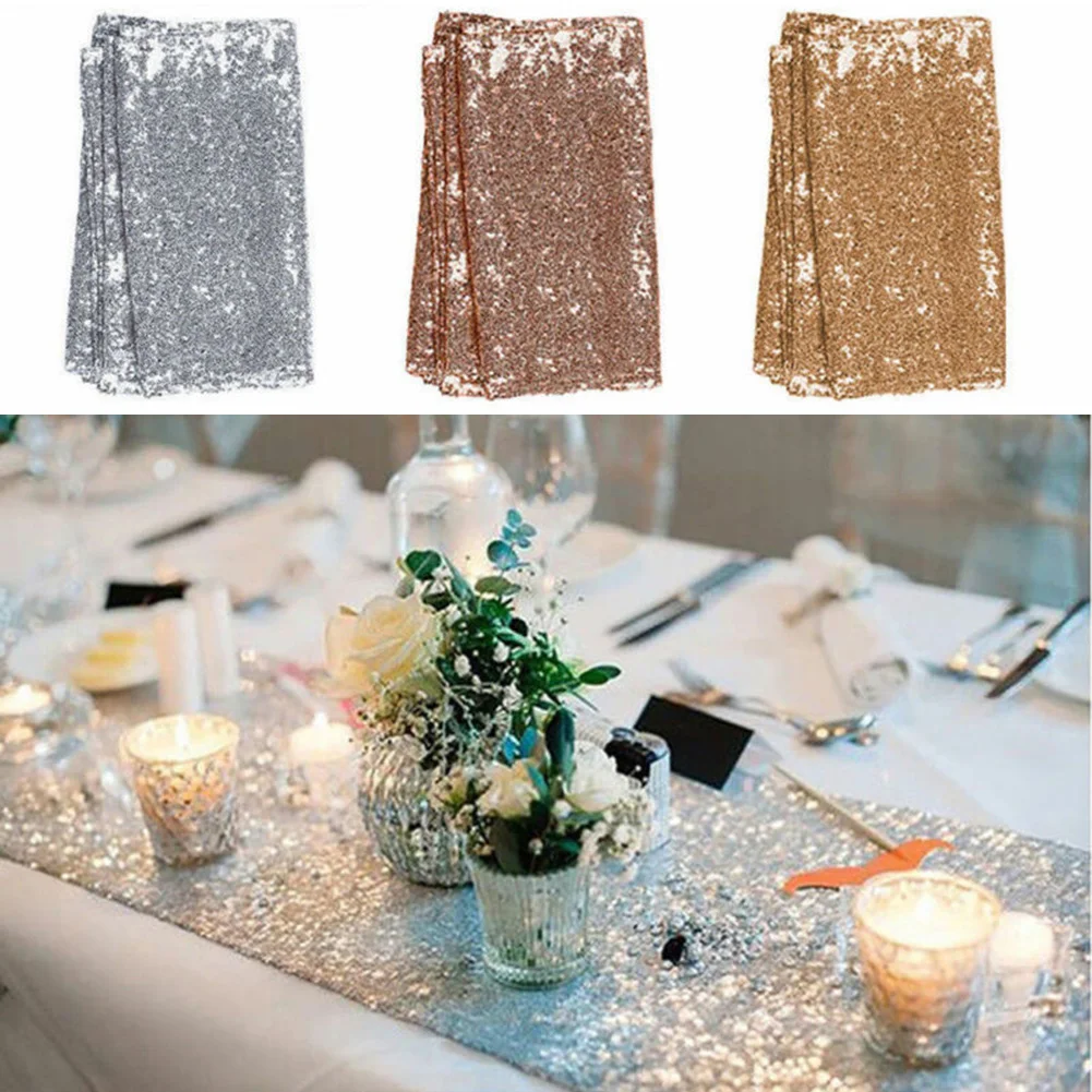 

Decor Table Runner Tablecloth Birthday Decoration Christmas Sequin Glitter