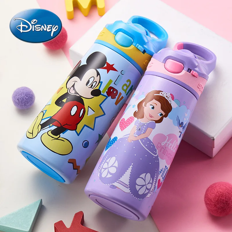 

Disney Portable Cup Water Bottle Children's Insulated Water Cup Mickey Minnie 304 Stainless Steel Leakproof Straw Cup