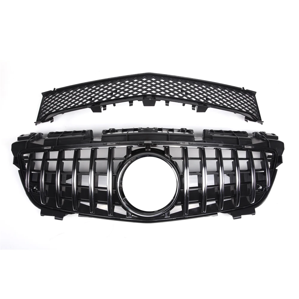 R172 Racing Grille for Mercedes SLK class r172 SLK250 SLK200 SLK350 GT Diamond Style Grills Front Bumper Without Emblem 2012-16 - Цвет: silver