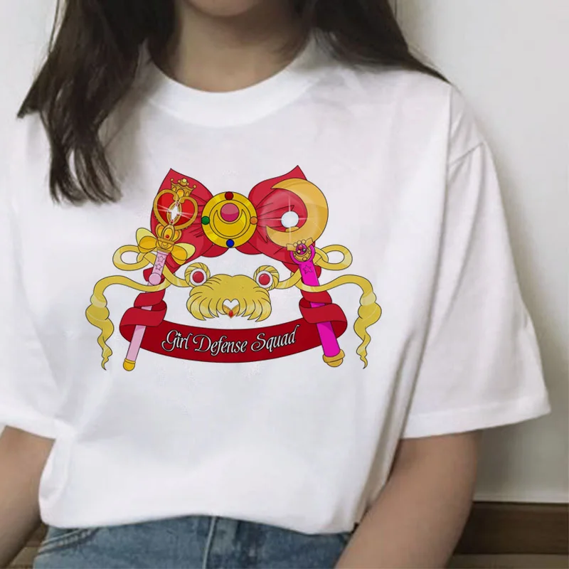 Сейлор Мун кавайная футболка кошка harajuku Женская ulzzang футболка корейский Графический Топ мультяшная Футболка короткий рукав женская забавная