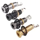 Латунный цилиндр с резьбой, бас-гитарный разъем, гнездо для электрогитары, 6,35 мм, 14 дюйма, 1 шт.