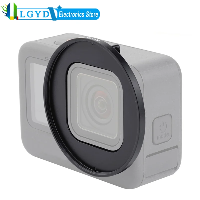 PULUZ 52 мм УФ-фильтр для объектива адаптер кольцо для GoPro HERO9 черная крышка фильтра объектива спортивной камеры