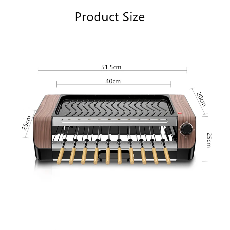 

1800W Electric BBQ Grill Automatic Rotating Skewers Machine Smokeless BBQ Grill Steak Machine Grill Electric Grill Table