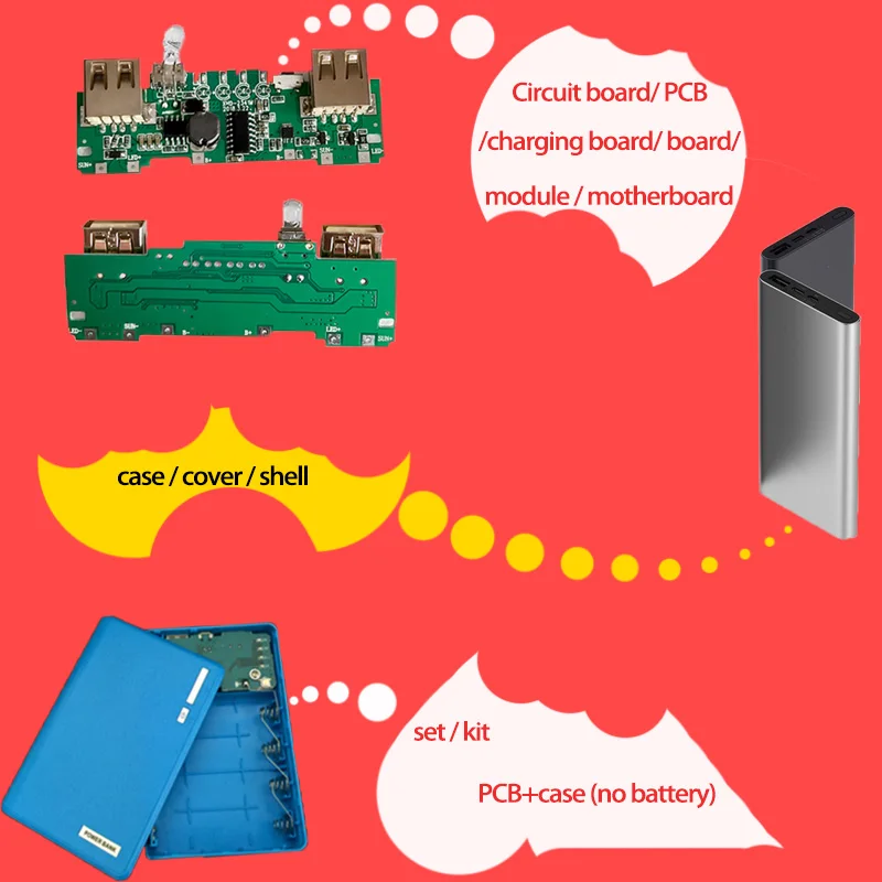 10000mA Мобильный блок питания для Xiaomi 2 PCB зарядное устройство 5 В 2A 2.5A зарядная плата литиевая батарея DIY комплекты Gadeget
