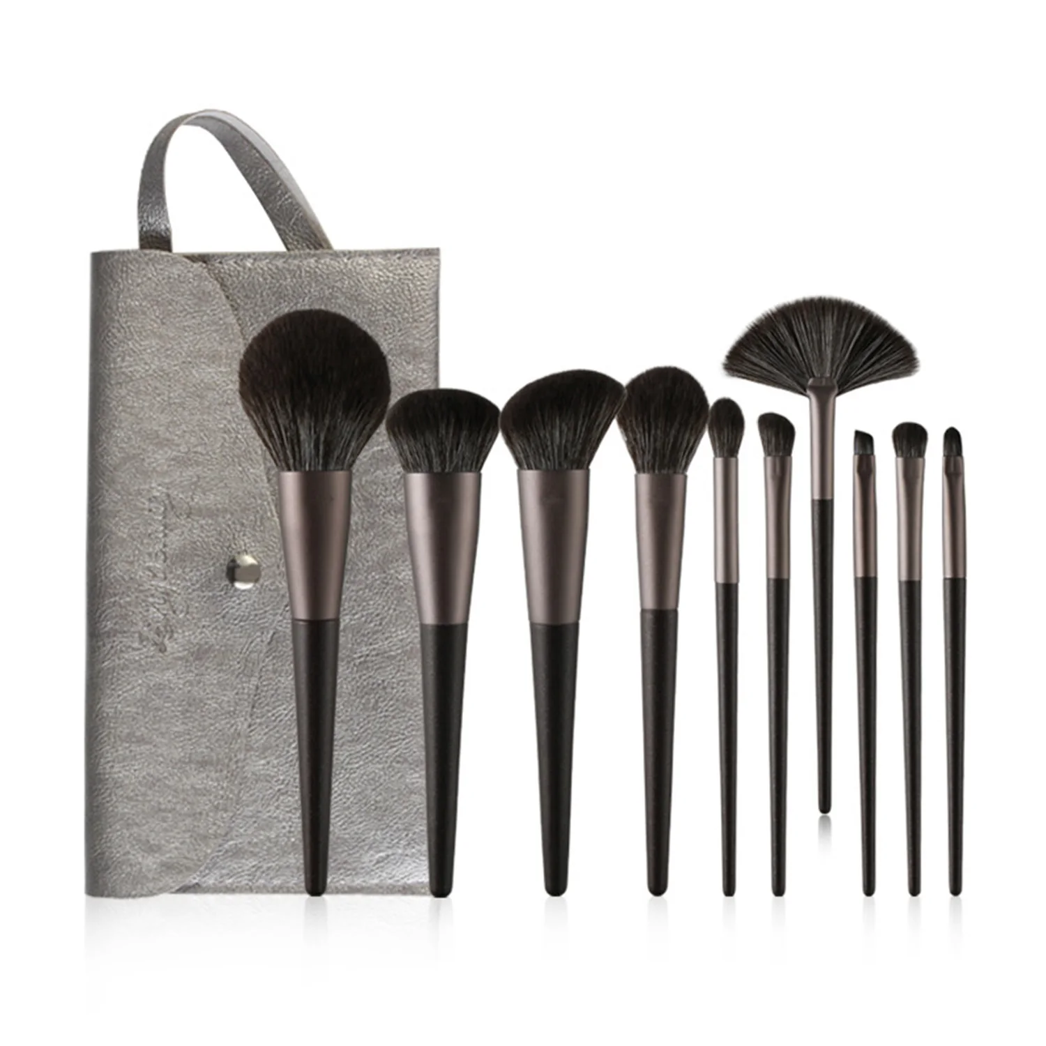 10Pcs Black Makeup brushes set Professional Natural goat hair brushes Foundation Powder Contour Eyeshadow make up brushes