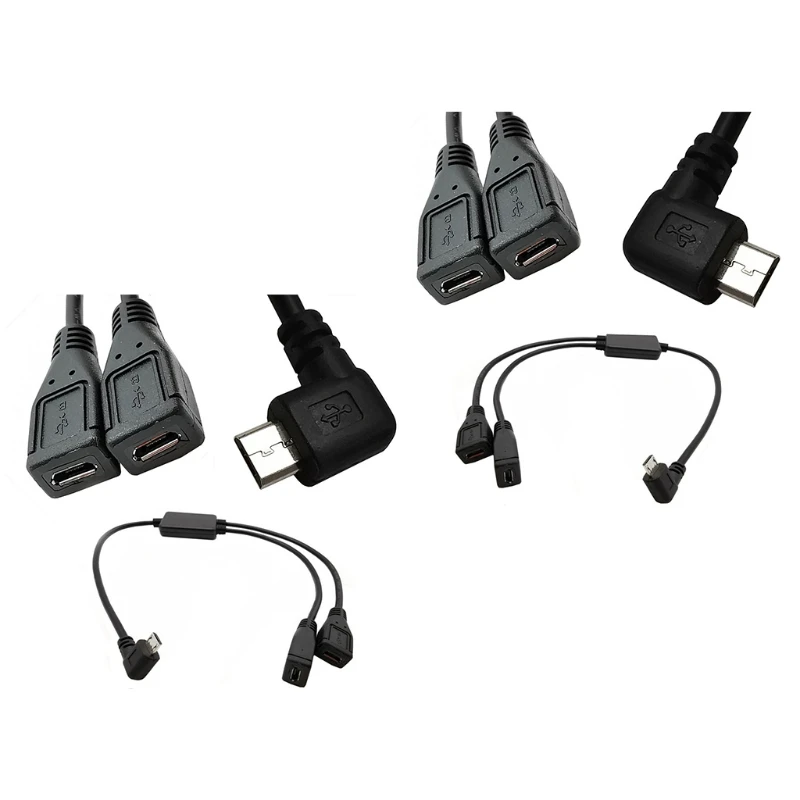 

Y-образный кабель-разветвитель Micro USB с 5 контактами и 2 разъемами типа «папа», зарядное устройство с левым и правым углом