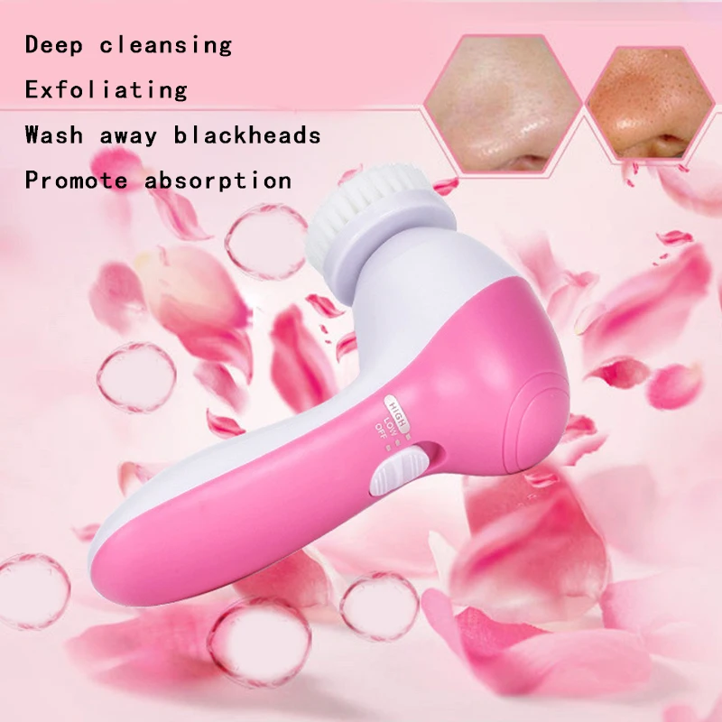 5 in 1 Electric Wash Face Machine Facial Pore Cleaner Body Cleaning Massage Mini Skin Beauty Massager Brush |