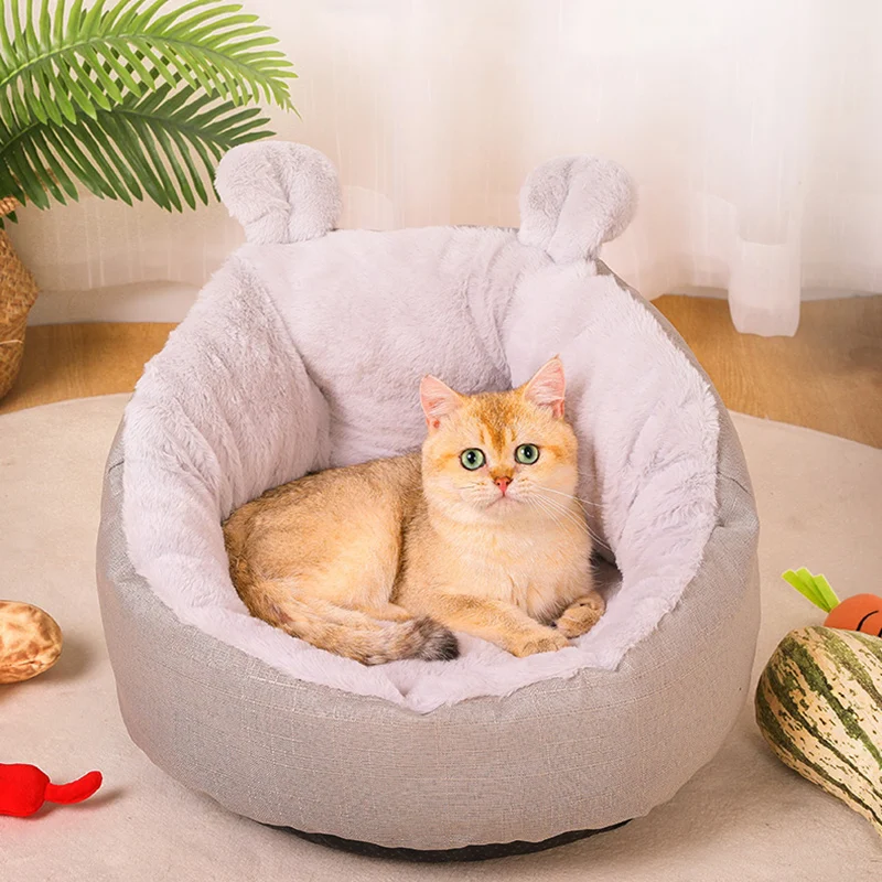 Мягкая кровать для кошек дом глубокого сна диван котят Нескользящая дышащая и
