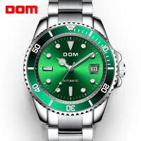 dom brand luxury men watches automatic green watch men stainless steel waterproof business sport mechanical wristwatch m 1310