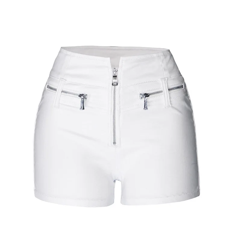 

New amazon sells lederhosen tall waist elastic stitching more zipper locomotive pu pants female qiu dong