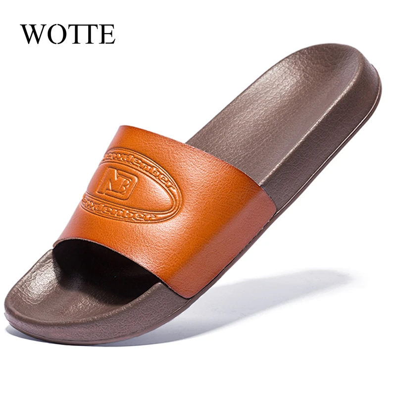 Шлепанцы мужские домашние на нескользящей подошве с мягкой подошвой и плоской