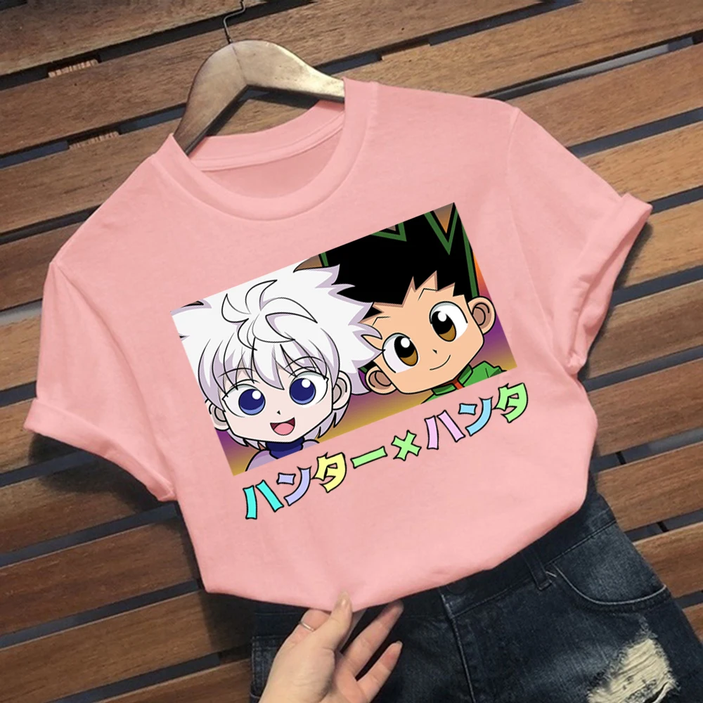 Аниме Hunter X футболки с графическими принтами для мужчин Kawaii топы Killua Zoldyck Футболка