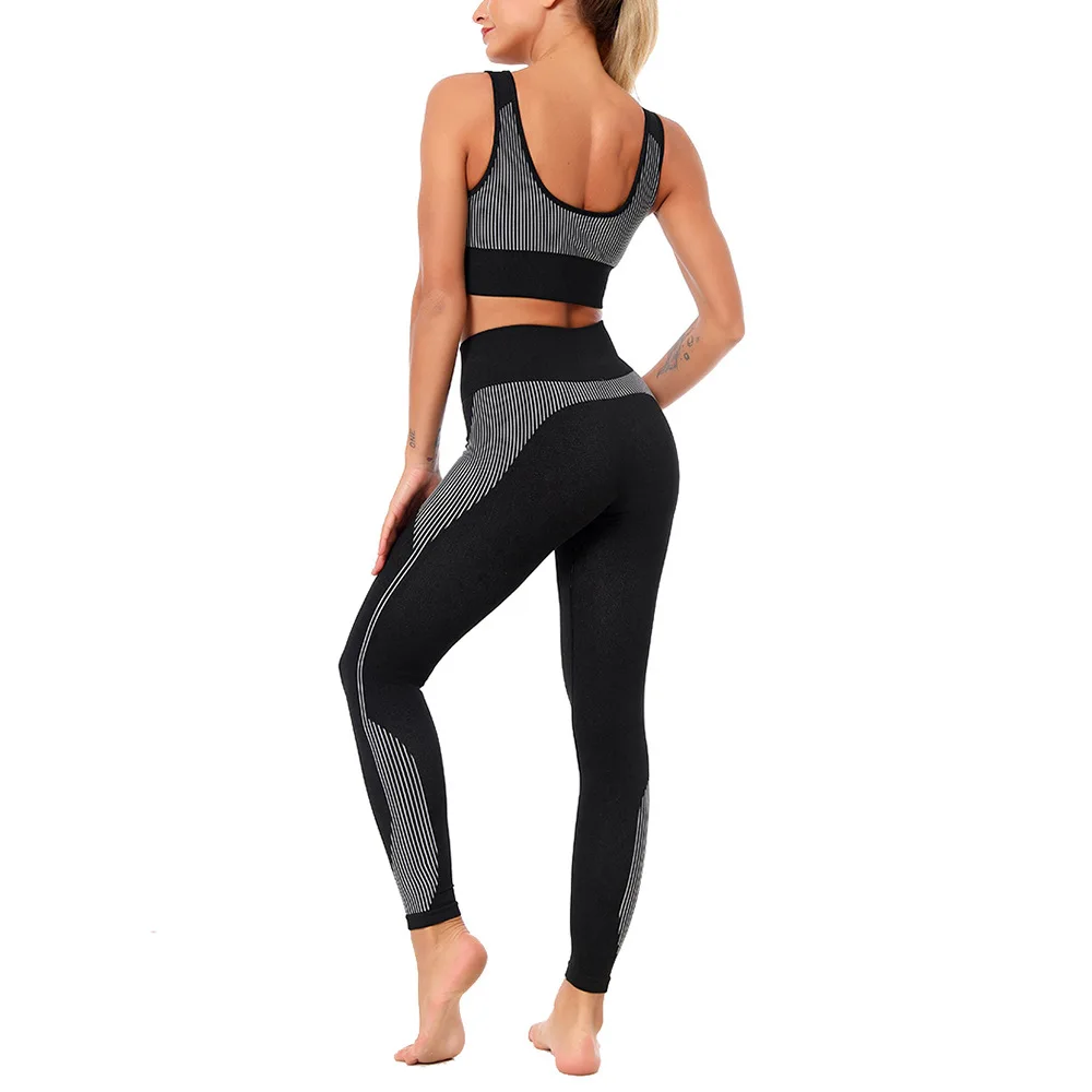 

Yoga Sets Women Gym Clothes Sportswear Workout Clothes 2 Piece Sport Set Gym Seamless Shock Proof Bra Running Legins Suit