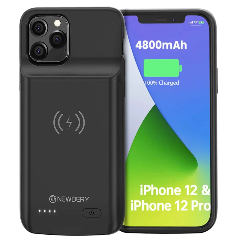 NEWDERY 6 1 дюймовый аккумулятор для iPhone 12 Pro Мягкий ТПУ + ABS 4800 мАч Qi беспроводной