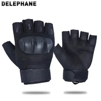 black tactical gloves fingerless hard knuckles protective gloves men women sports military army combat hunting cs go gloves