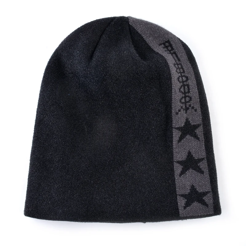 Модные шапки Skullies Beanie для мужчин теплая вязаная шапка зимние толстые бини