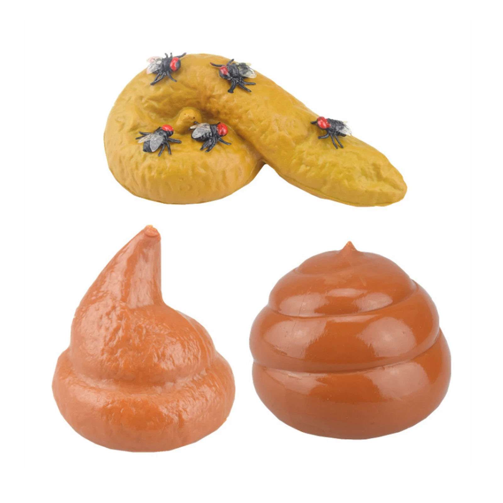 Tricky Toys Fake Poop 4 Different Shapes With Flies Centipede Cockroach Scorpion Gecko Props for Fool's Day Halloween Party Dec |