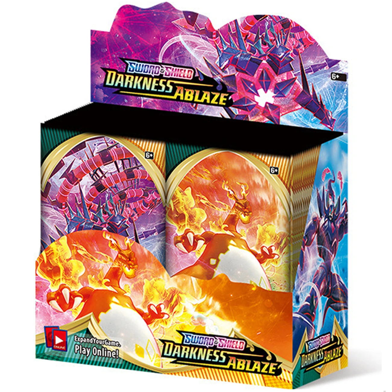 Caja de exhibici&oacute;n de Pokemon TCG: Sword & Shield Dark Ablaze Booster, juego de cartas coleccionables, 36 paquetes, 360 Uds.-0