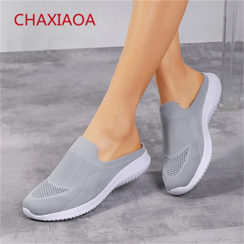 

CHAXIAOA Women Casual Shoes 2021 Summer Mesh Breathable Loafers Slip On Flats Sneakers Solid Color Comfort Ladies Sports Snekers