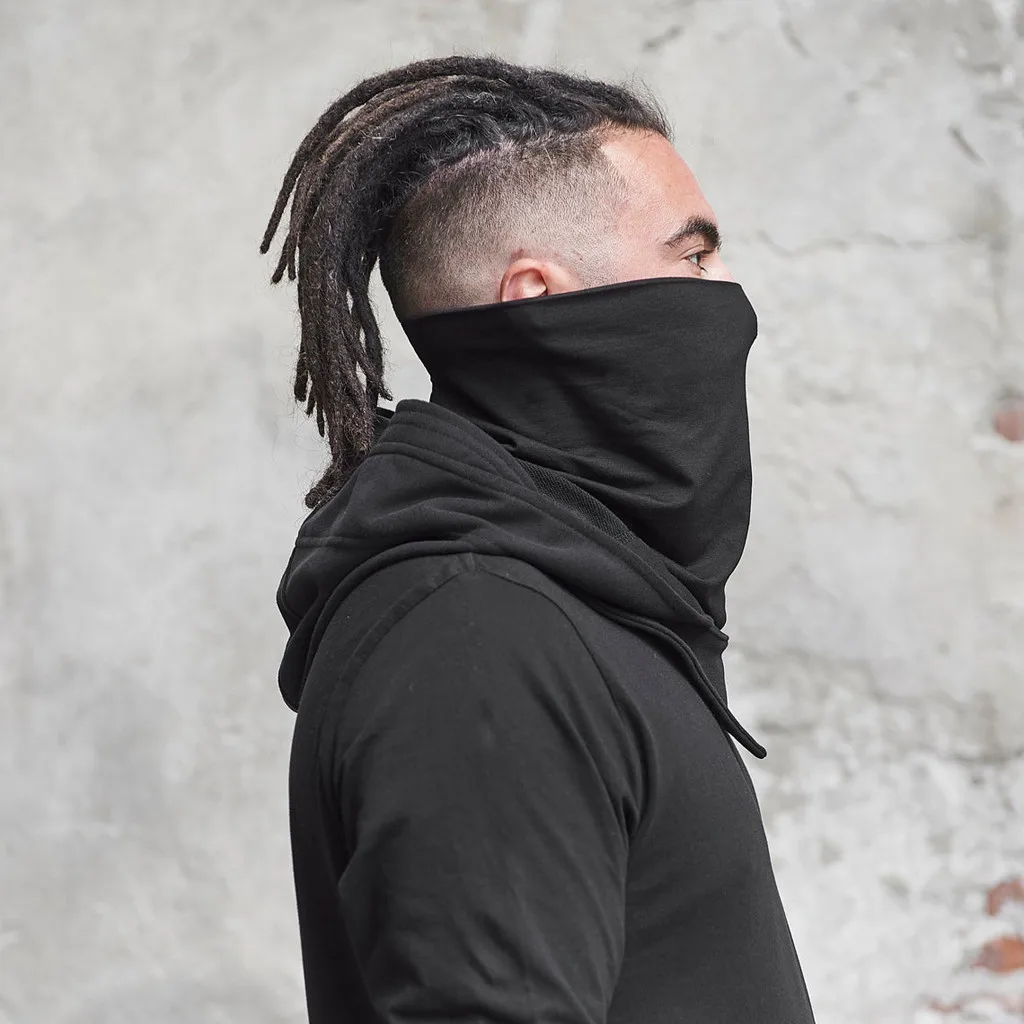 Маска для лица на молнии мужчин и женщин крутая многоразовая шляпа с капюшоном