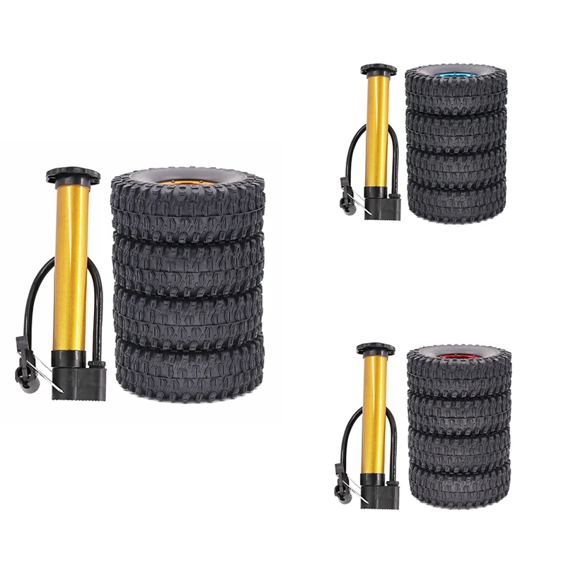 

4PCS 1.9 Inch Beadlock Wheel Hub Clip 120 MM Tire Set for 1/10 RC Crawler Climbing Car SCX10 TRX4 Axial 90046