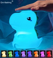 silicone cartoon led night lights usb recharge night lamp for baby gift rgb color children christmas birthday present home decor