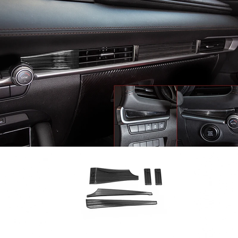 For Mazda 3 2019 2020 Accessories Stainless steel Car Front conditioner air Outlet decoration Cover Trim Car Styling 5pcs